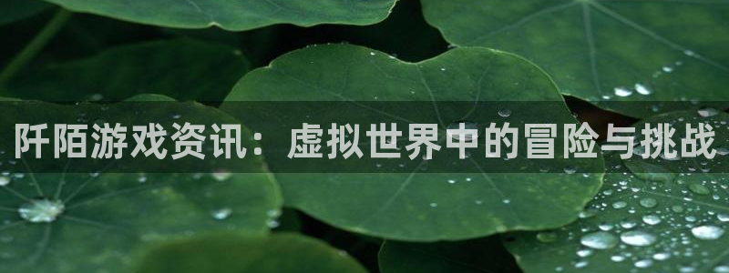 优贝娱乐区7O777：阡陌游戏资讯：虚拟世界中的冒险与挑战